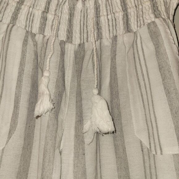 Paradise USA Women’s Boho Striped Wide Leg Pants L Linen Blend Beach Resort... - Picture 2 of 6